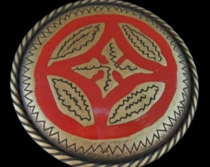 Celtic Warrior Shield Gold Tone Unique Vintage Belt Buckle Buckles