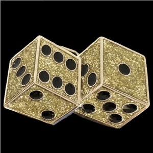 Glitter Casino Dice Lucky Gambling Craps Cool Belt Buckle