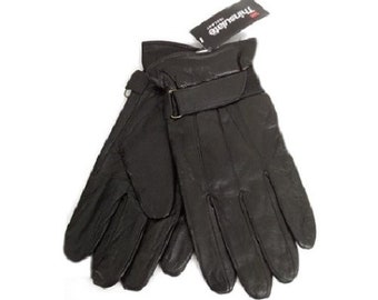 New Genuine Leather Gloves Men's Black Winter Walking Driving 3M Thinsulate