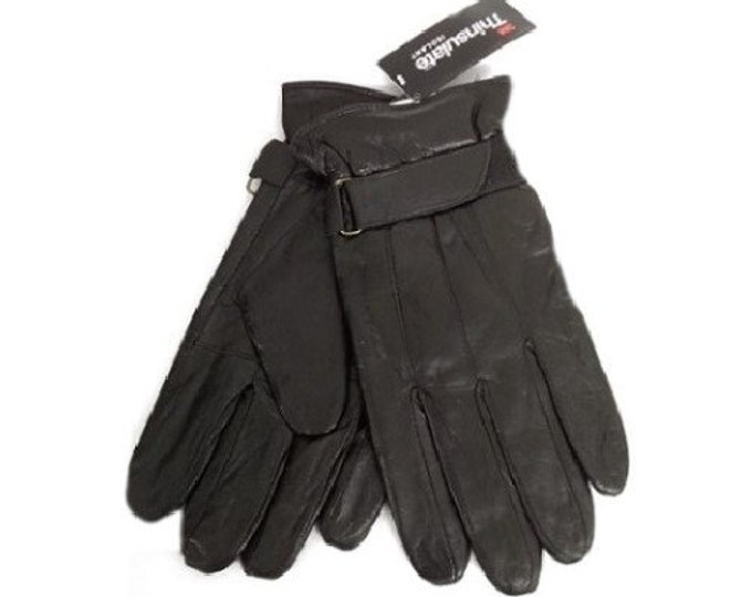 New Genuine Leather Gloves Men's Black Winter Walking Driving 3M Thinsulate