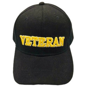 New Veteran Cap Baseball Hat Black Embroidered Caps