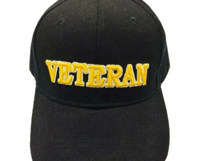 New Veteran Cap Baseball Hat Black Embroidered Caps