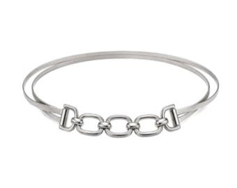 Women’s Silver Stretch Waist Double Circle Buckle Elastic Metal Belt