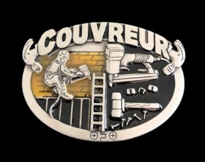Couvreur Roofer Construction Worker Tools Profession Belt Buckle