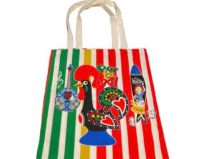 Quinas Galo de Barcelos Portugal Portuguese Double Sided Tote Bag 100% Cotton