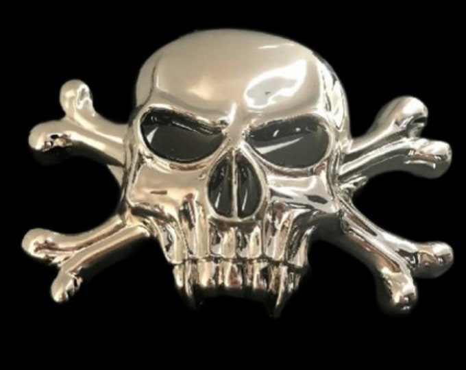 Skull Skeleton Crossbones Skullhead Belt Buckle