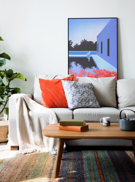 Hiroshi Nagai Inspired Art Print: Retro Japanese City Pop Coastal