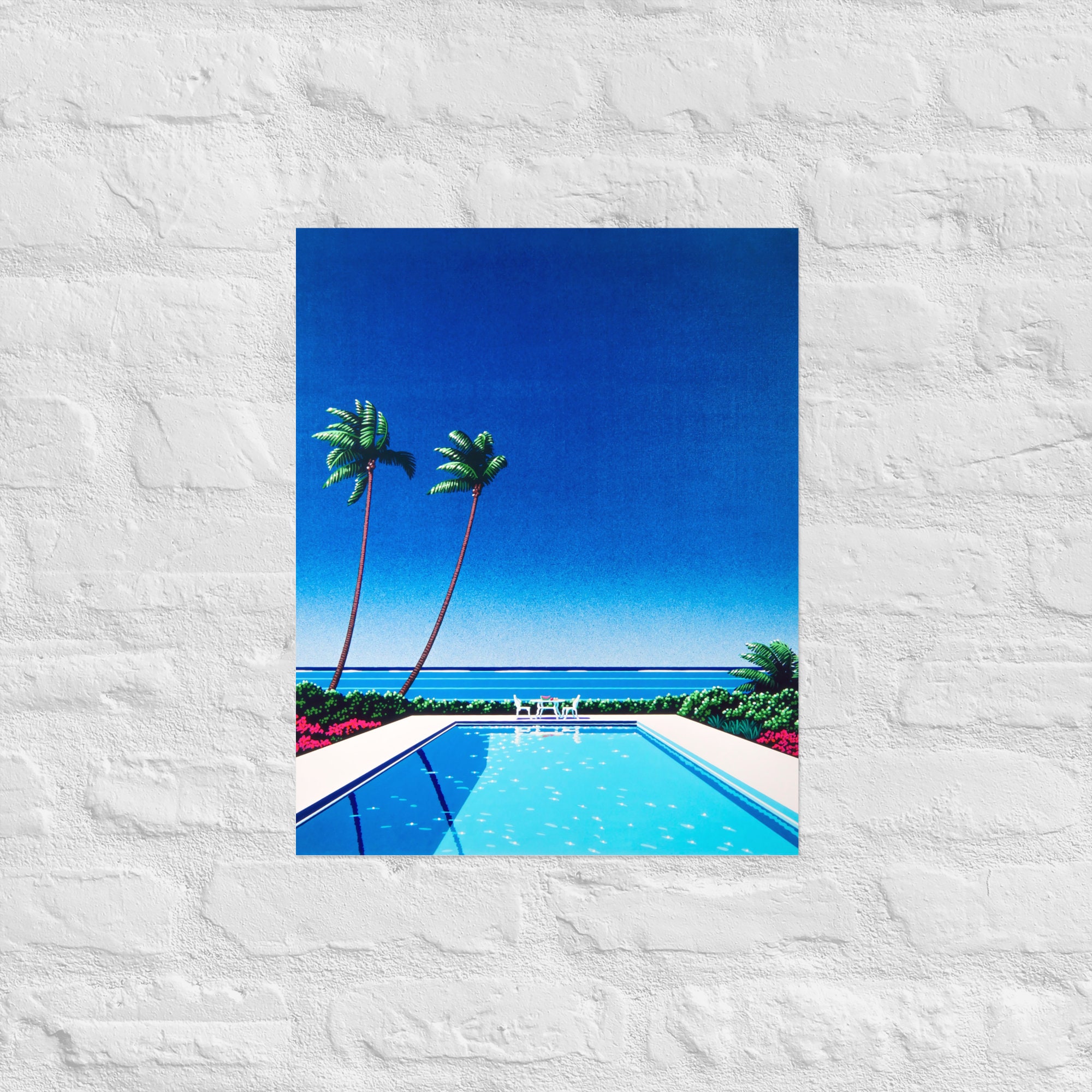 HIROSHI NAGAI POOL SIDE 永井博 B2ポスター 永井博 ”シティポップ”なB2ポスター2種 直筆サイン入り5月31日締切の