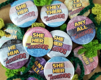 CUSTOM Sonic the Hedgehog Pride Pronoun Buttons!