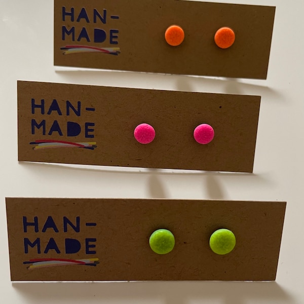 Tiny Neon Stud Earrings