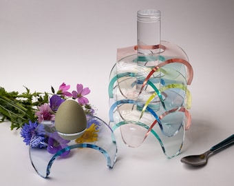 Kartell inspired, highest quality solid resin egg cups, Lucite egg cups, yacht egg cups. Adorable unique gift.