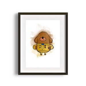 Hey Duggee, Aquarell Druck, Kinderzimmer Wandkunst, Kinderzimmer Dekor,