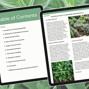 e book contents, gardening principles, garden set up