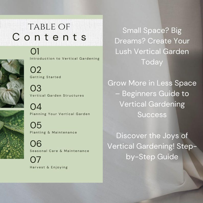 e book contents, gardening principles