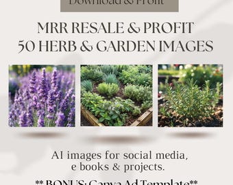 Herb & Garden Stock Images with MRR Resell Rights, Digital Download