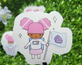 Transparent Waterproof Vinyl Sticker - Space Girl Frostie