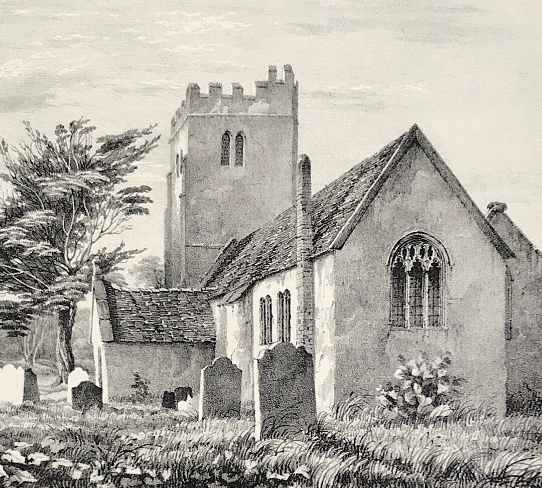 1842 Burnell Church Devon View by William Spreat Etsy