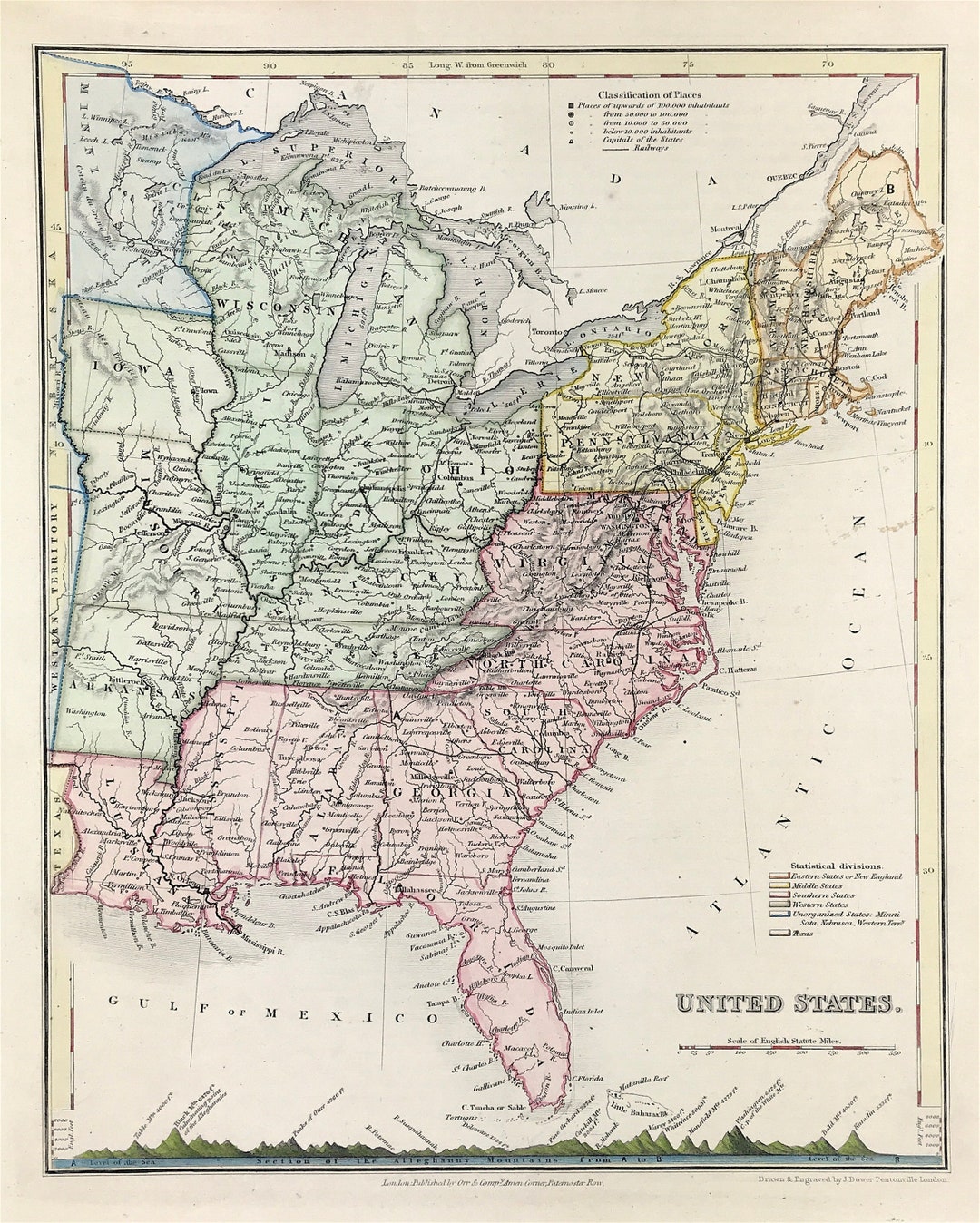 United States Map 1840 Showing - Il 1080xN.4415563311 Re80