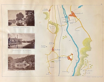 Mapa del río Támesis, desde Sandford Mill hasta Nuneham Park, c. 1885