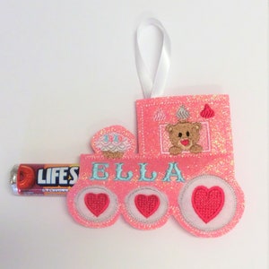 Embroidery Digital Design  Personalized  Valentine Candy Train