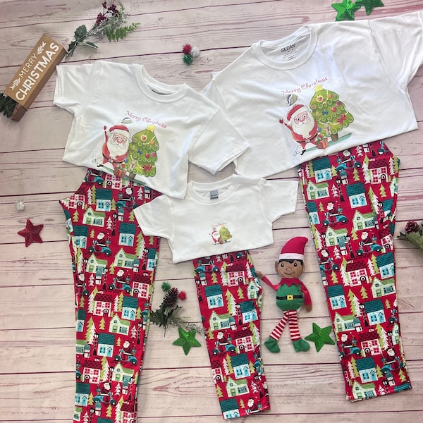 Matching Family Christmas pajamas, Holiday Pajamas,Family Christmas pajamas, Adult Christmas pajamas,santa claus pajamas, girls pajamas.