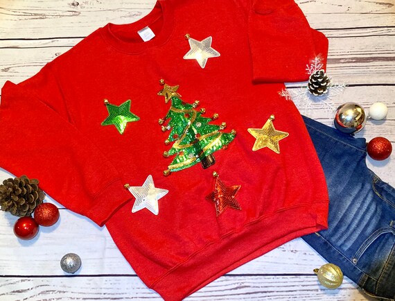 Ugly Holiday Sweater, Christmas tree sweater , The office Christmas Sweater, Women Holiday Sweater, Xmas tree Sweater,Christmas gift,