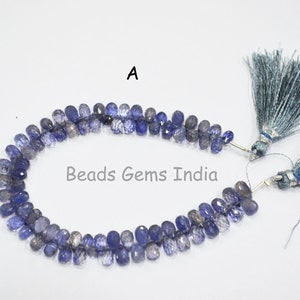 Natural Iolite Tear Drop Beads, Iolite Faceted Tear Drop Shape Briolettes , Sold By Strand, 4x7-5x8 mm, 7.5&quot;, 18BGI121