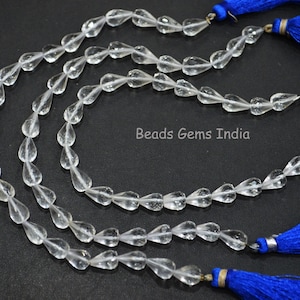 Elegant Rock Crystal Tear Drops Shape Beads , Rock Crystal Faceted Briolettes , Sold By Strand , 6x7.5 - 7x10 mm , 8&quot;, 19BGI958