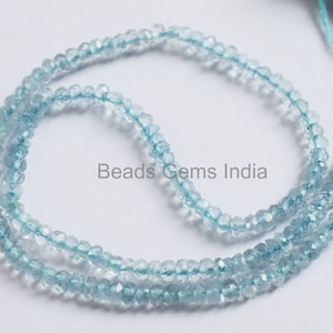 Aquamarine Rondelle Beads, Aquamarine Faceted Beads, Aquamarine Beads  ,Sold By Strand, 3 - 3.50 mm, 13'', BL-5BGI067