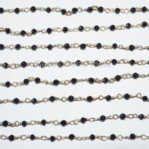 Black Spinal Chain -  Black Spinal Rondelle Faceted Chain, Sold By Foot , 2 mm , 6BGI180B