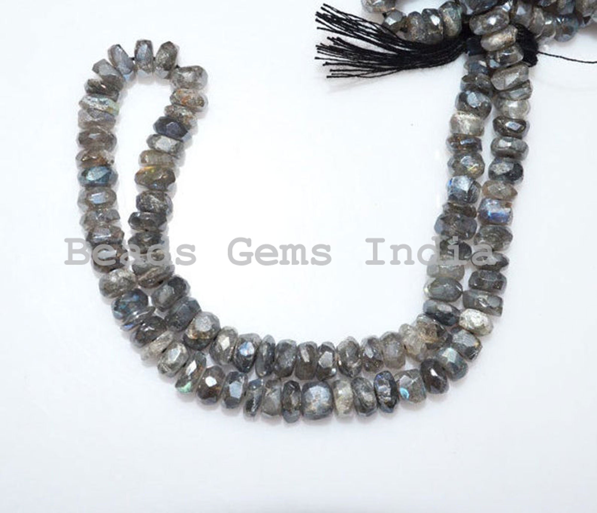 Collana In Labradorite Norvegese Grigia Rotonda (Larvikite) Con - Foto 11