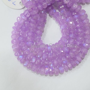Rainbow Moonstone Mystic Lavender Color Coated Rondelle Beads, Mystic Lavender Faceted Beads , Sold By Strand, 7-7.50 mm, 8&quot;, 9BGI59