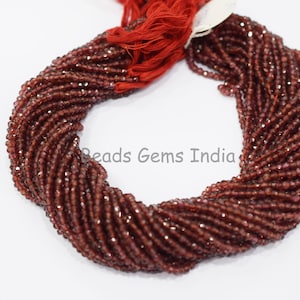 Mozambique Garnet Rondelle Beads , Mozambique Garnet Faceted Beads , Sold By Strand , 3-3.75  mm , 13", 17bgi853