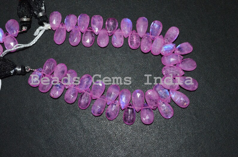Rainbow Moonstone Pear Shape Mystic Coated Beads 7.50x13-8x13.50 mm Hot Pink Color Coated Rainbow Moonstone Faceted Beads 8 90BGI87
