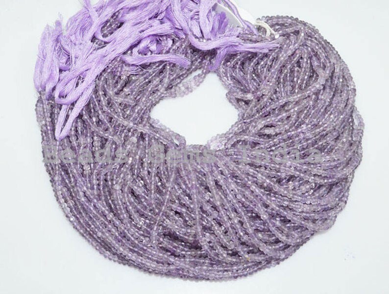 4.25 mm Natural Pink Amethyst Rondelle Beads Pink Amethyst Faceted Beads 13 8BGI20C