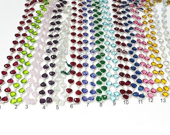 Hydro Quartz Heart Shape (Glass)  Connector Chain-Faceted Bezel Connector Station Link Chain, Sold By Foot, 11x11 mm - 6BGI279