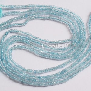 Aquamarine Rondelle Beads, Aquamarine Faceted Beads, Aquamarine Beads  ,Sold By Strand, 3 mm, 13&#39;&#39;, BL-5BGI070