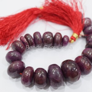 Natural Ruby Smooth Beads, Ruby Rondelle Beads, Ruby Beads, Sold By Strand , 11-20 mm, 8&#39;&#39;, 12BGI14A