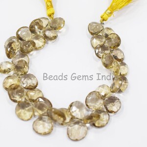 Shaded Beer Quartz Heart Shape Briolette , Shaded Beer Quartz Faceted Briolettes ,Sold By Strand , 11x11-13.5x13.5 mm, 7.5&quot;, BL-6BGI20