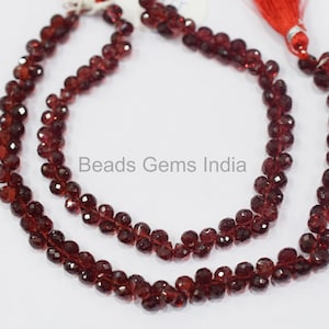 Mozambique Garnet Onion Shape Briolette , Mozambique Garnet Faceted Briolettes ,Sold By Strand , 5x5 mm, 9", BL-4BGI663