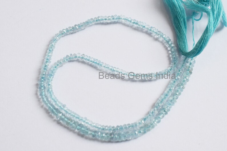 Aquamarine Beads Sold By Strand BL-5BGI069 Aquamarine Rondelle Beads Aquamarine Faceted Beads 13/'/' 3-4 mm