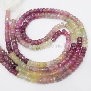 UMBA Pink Sapphire Shaded Faceted Beads, Pink Sapphire Rondelle Beads, Pink Sapphire Beads ,Sold By Strand, 4.5-4.75 mm, 14&#39;&#39; , BL-6BGI467C