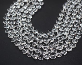 Elegant Rock Crystal Heart Shape Briolette , Rock Crystal Smooth Briolettes , Sold By Strand , 11x11-13x13 mm, 14", BL-6BGI825