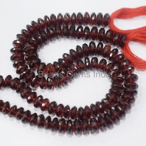 Mozambique Garnet Rondelle Beads , Mozambique Garnet Faceted Beads , Sold By Strand , 7.5-8.5 mm , 9", BL-4BGI681