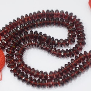 Mozambique Garnet Rondelle Beads , Mozambique Garnet Faceted Beads , Sold By Strand , 7-7.50 mm , 9", BL-4BGI680