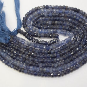Iolite Rondelle Beads,  Iolite Faceted Beads,  Iolite Beads, Sold By Strand , 4.75 mm, 13&quot;, MC-3BGI52