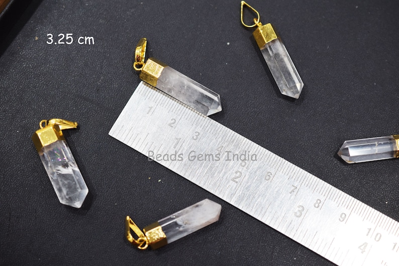 Spännande kristallpennhänge, slätt kristallhänge, kristallhänge, säljs styckvis, 3-3,5 cm, 18BGI358 bild 1