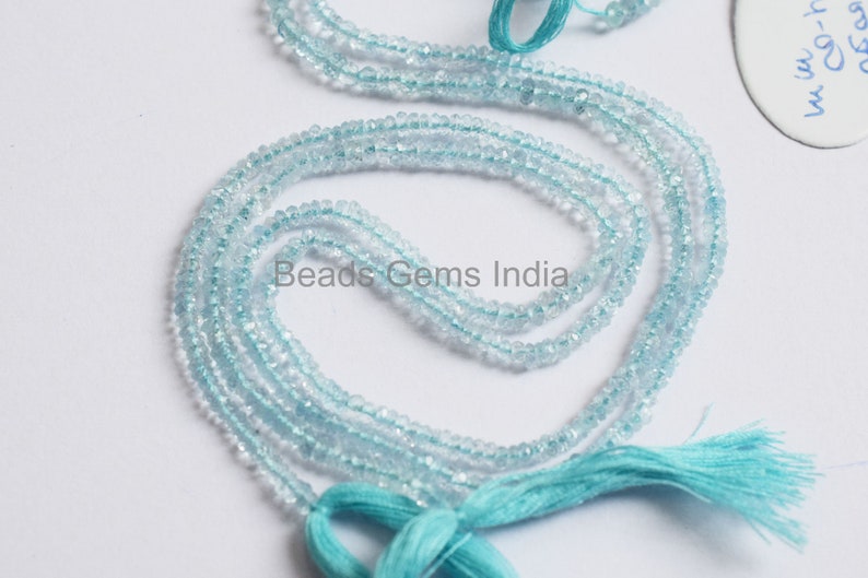 Aquamarine Beads Sold By Strand BL-5BGI069 Aquamarine Rondelle Beads Aquamarine Faceted Beads 13/'/' 3-4 mm