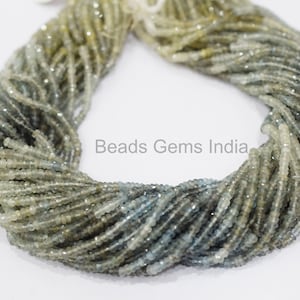Moss Aquamarine Faceted Beads, Moss Aquamarine Rondelle Beads, Moss Aquamarine Beads ,Sold By Strand, 3.25 mm, 13'' , BL-6BGI466D