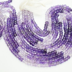 Good Quality Amethyst Faceted Beads, Amethyst Rondelle Beads, Amethyst Beads, Sold By Strand, 5 mm,13&#39;&#39;,MC-2BGI22